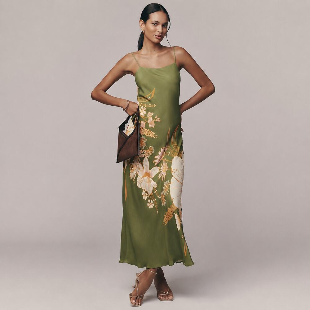 Farm Rio x Anthropologie Maxi Slip Dress Wildflower - Size XS